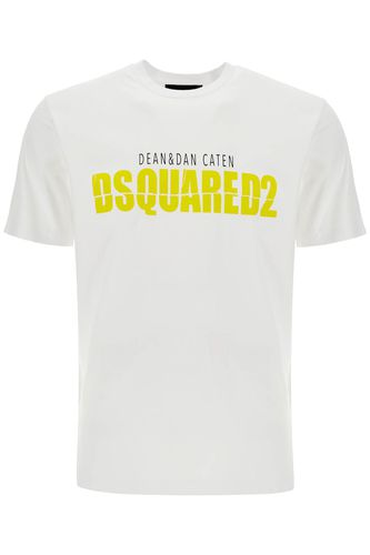 White Cotton T-shirt With Printed Logo - Dsquared2 - Modalova