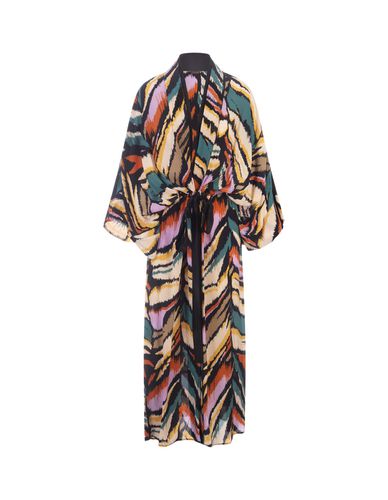 Viola Kimono Dress With Orange Tiger Print - Anjuna - Modalova