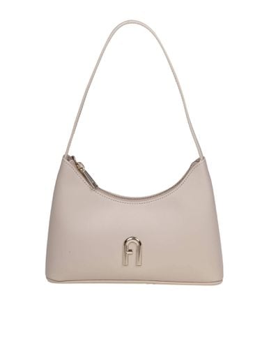 Mini Diamond Shoulder Bag In Wheat Color Leather - Furla - Modalova
