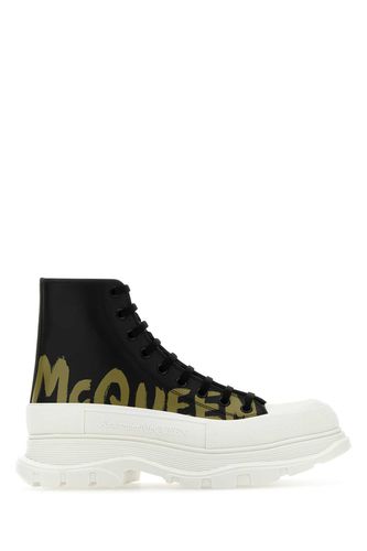 Black Leather Tread Slick Sneakers - Alexander McQueen - Modalova