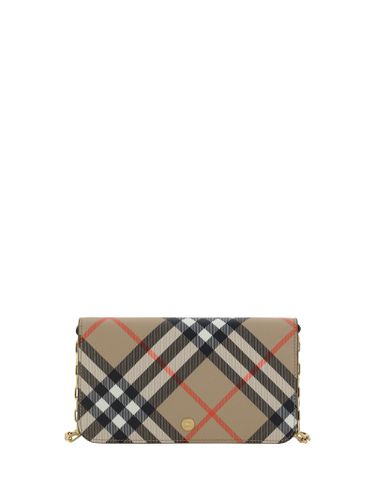 Checked Folded-top Chain Strap Wallet - Burberry - Modalova