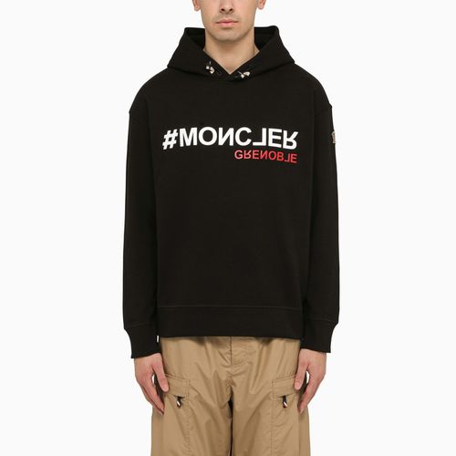 Black Cotton Sweatshirt With Logo - Moncler Grenoble - Modalova