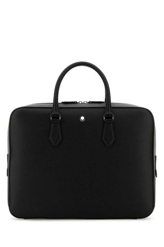 Black Leather Sartioral Briefcase - Montblanc - Modalova