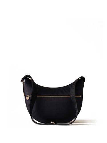 Luna Hobo Middle Shoulder Bag In Black Op Fabric - Borbonese - Modalova