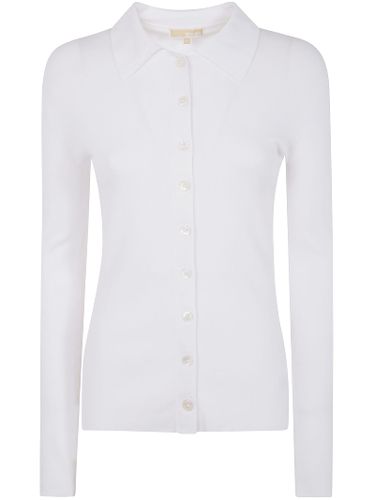 Fitted Ribed Long Sleeves Button Up - MICHAEL Michael Kors - Modalova