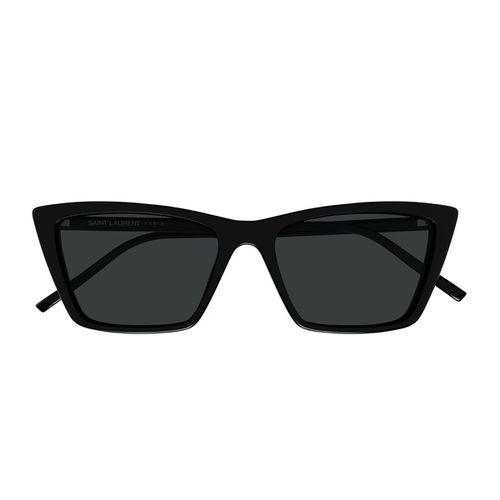 Saint Laurent Sl 737 Mica Thin Linea Sl Logo 001 Black Black Sunglasses - Saint Laurent Eyewear - Modalova