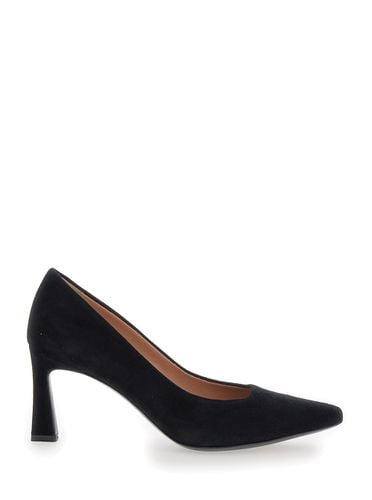 Pumps With Geometric Heel In Suede Woman - Pollini - Modalova