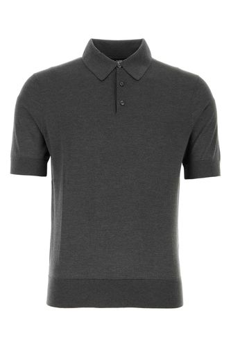 Graphite Silk Polo Shirt - Dolce & Gabbana - Modalova