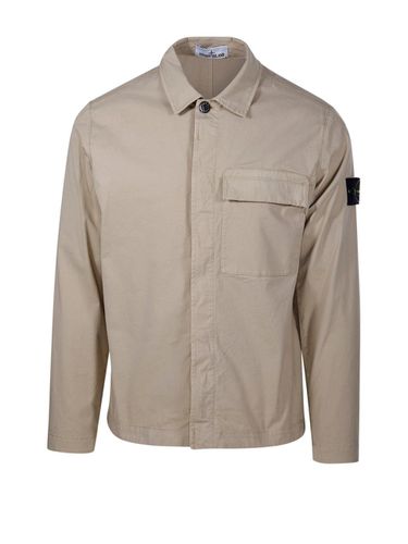 Logo Patch Collared Shirt Jacket - Stone Island - Modalova