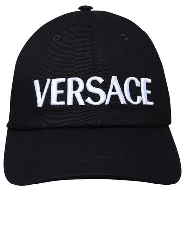 Versace Black Cotton Hat - Versace - Modalova