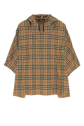 Embroidered Polyester Check Poncho - Burberry - Modalova