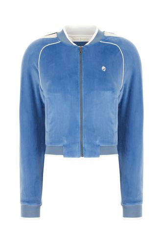 Light Blue Velvet Sweatshirt - Palm Angels - Modalova