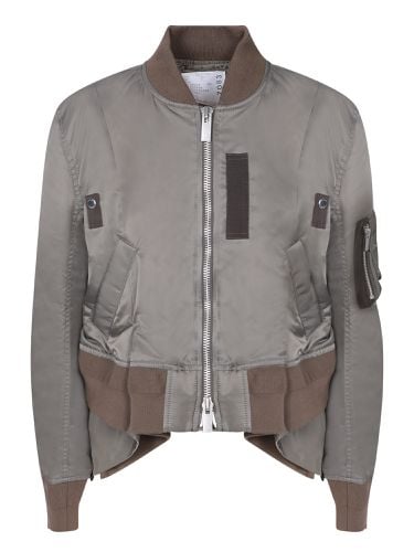 Zip-up Asymmetric Bomber Jacket - Sacai - Modalova