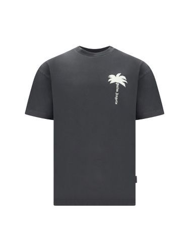 Palm Angels Gray Cotton T-shirt - Palm Angels - Modalova