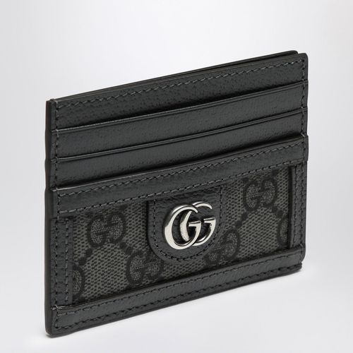 Gg Supreme Fabric Card Holder Grey/black - Gucci - Modalova