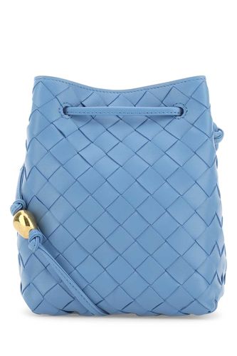 Cerulean Blue Leather Bucket Bag - Bottega Veneta - Modalova
