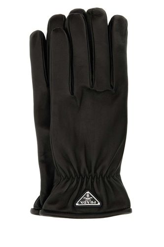 Prada Black Nappa Leather Gloves - Prada - Modalova