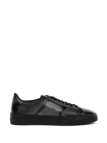 Santoni Sneaker Grey Black Leather - Santoni - Modalova