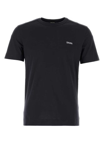 Zegna Midnight Blue Cotton T-shirt - Zegna - Modalova