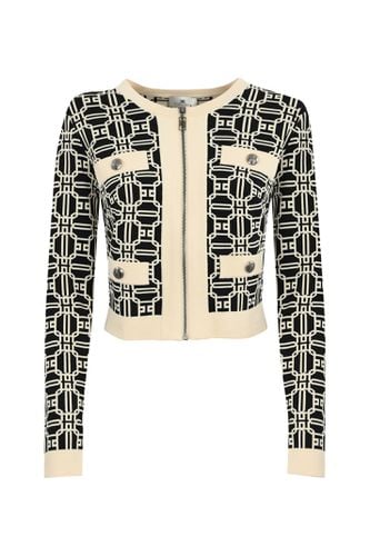 Cropped Viscose Cardigan - Elisabetta Franchi - Modalova