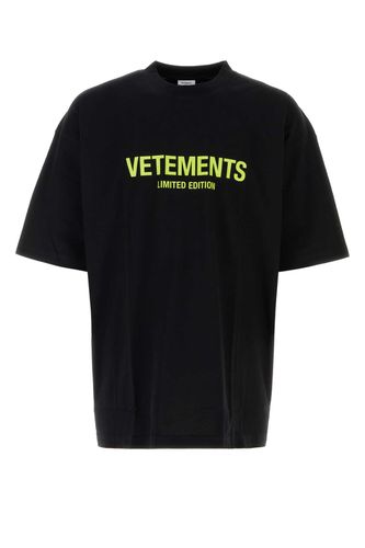VETEMENTS Black Cotton T-shirt - VETEMENTS - Modalova
