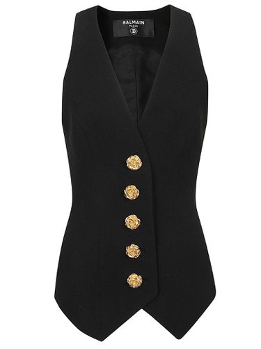 Sl Buttoned Double Crepe Vest - Balmain - Modalova