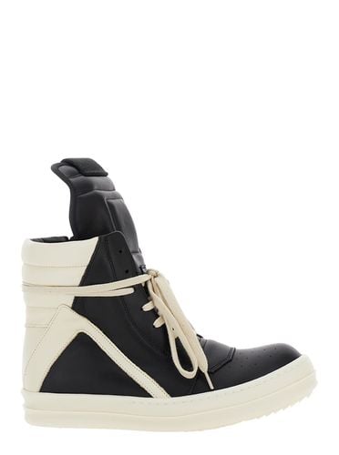 Geo-basket Anche High-top Sneakers With Contrasting Details In Leather Woman - Rick Owens - Modalova