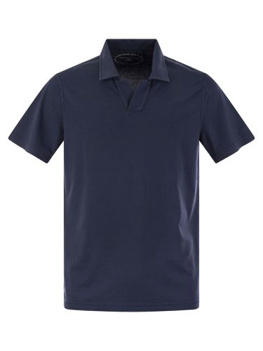 Cotton Polo Shirt With Open Collar - Fedeli - Modalova