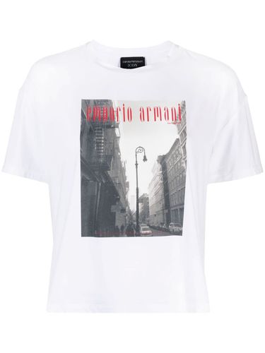 Short Sleeve T-shirt With Magazine Printing - Emporio Armani - Modalova