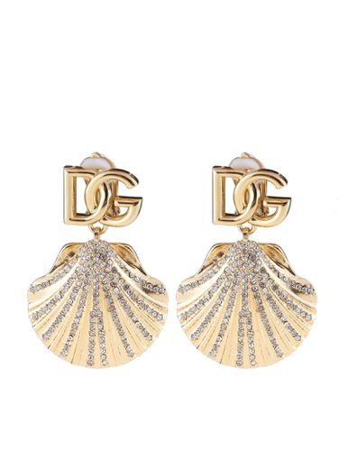 Dolce And Gabbana Earrings With Dg Logo And Shell - Dolce & Gabbana - Modalova