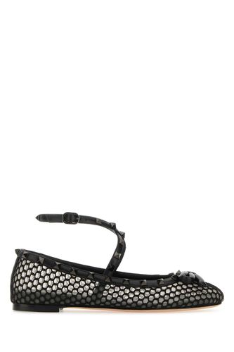 Black Mesh Rockstud Ballerinas - Valentino Garavani - Modalova