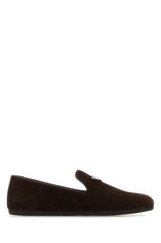 Prada Dark Brown Suede Loafers - Prada - Modalova