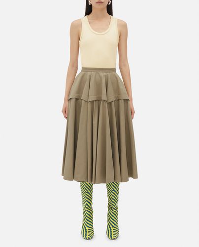Wide Cotton Midi Skirt - Bottega Veneta - Modalova