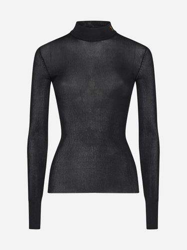 Saint Laurent Ysl Brooch Silk Top - Saint Laurent - Modalova