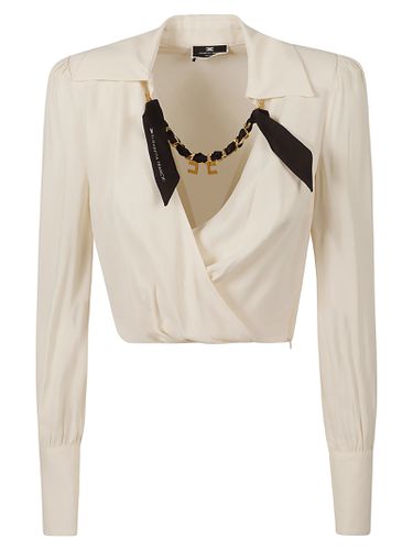 Wrap Cropped Shirt - Elisabetta Franchi - Modalova