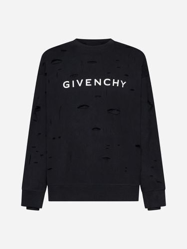 Oversized Holes Cotton Sweatshirt - Givenchy - Modalova