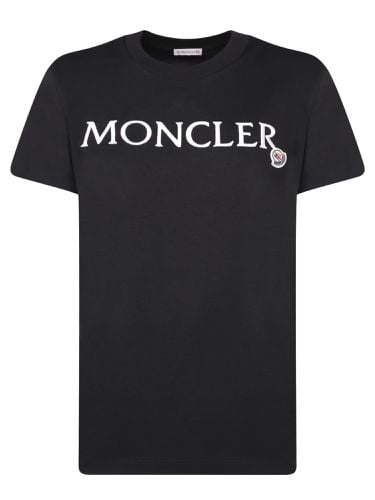 Moncler Black Cotton Logo T-shirt - Moncler - Modalova