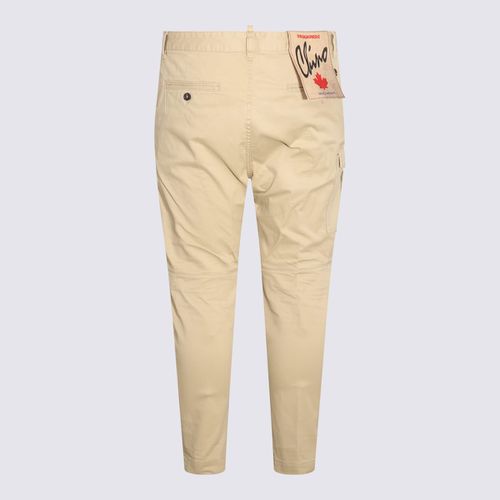 Beige Cotton Blend Cargo Trousers - Dsquared2 - Modalova