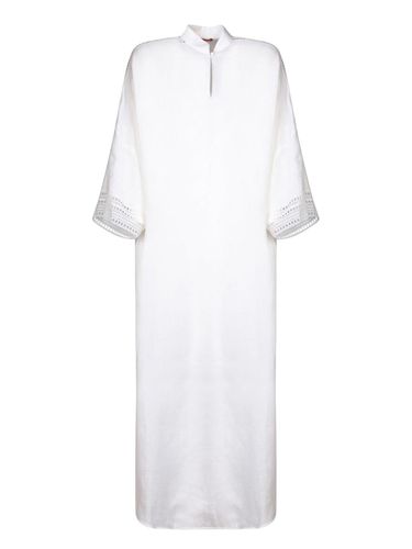 Lace Trim Drop Shoulder Maxi Dress - Ermanno Scervino - Modalova