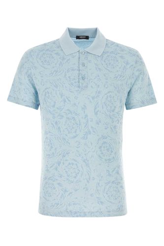 Versace Printed Piquet Polo Shirt - Versace - Modalova