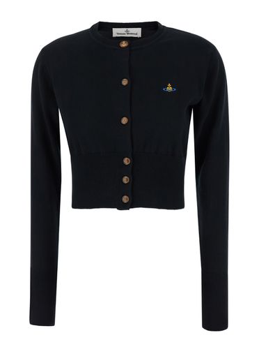 Bea Cropped Cardigan With Orb Embroidery In Fabric Woman - Vivienne Westwood - Modalova