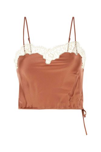 Dark Pink Satin Lingerie Top - Saint Laurent - Modalova