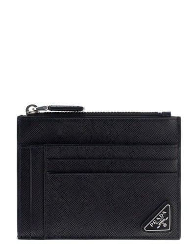 Prada Logo Plaque Zipped Cardholder - Prada - Modalova