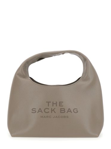 The Sack Grey Shoulder Bag With Embossed Logo In Hammered Leather Woman - Marc Jacobs - Modalova