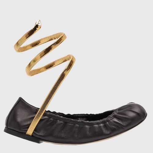 René Caovilla Black Leather Flats - René Caovilla - Modalova