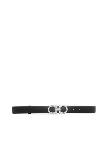 Black Leather Gancini Belt - Ferragamo - Modalova