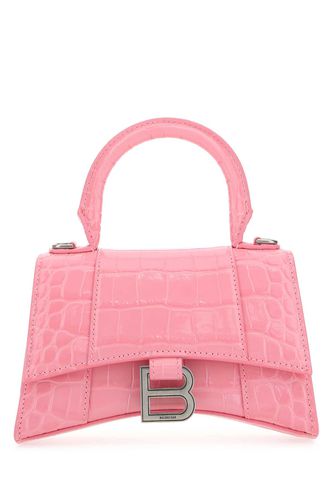 Pink Leather Xs Hourglass Handbag - Balenciaga - Modalova