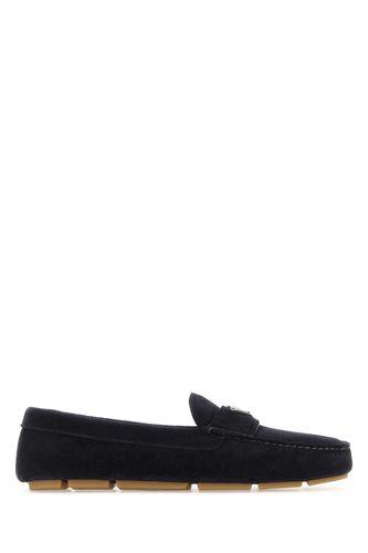 Prada Dark Blue Suede Loafers - Prada - Modalova