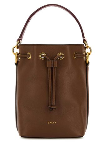 Caramel Leather Small Code Bucket Bag - Bally - Modalova