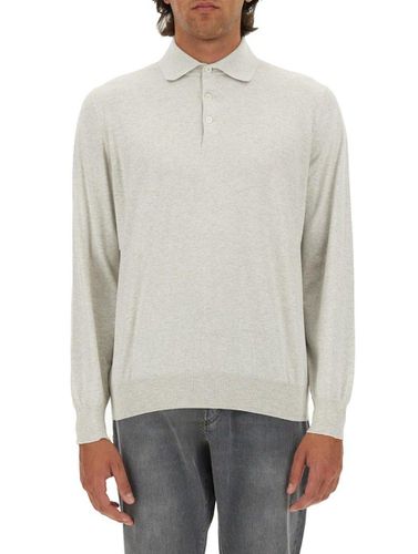 Long-sleeved Knitted Polo Shirt - Brunello Cucinelli - Modalova